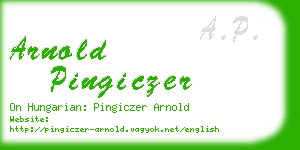 arnold pingiczer business card